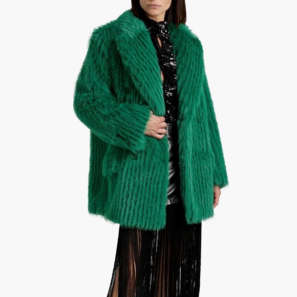 STAND STUDIO Zenni double-breasted faux fur coat size 36 - Picture 1 of 3